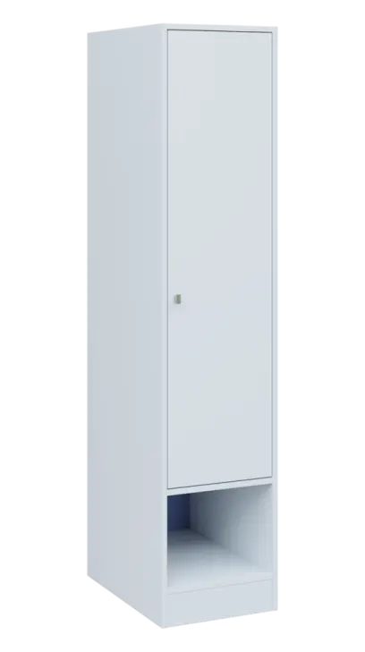 QN 5 - 4STN skříň šatní, 1-dveřová, pravá, výsuvné ramínko, 1830x400x600, bílá/blankyt